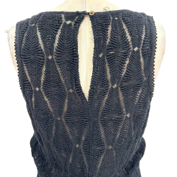 Anthropologie Hei Hei Taj Jumpsuit Sleeveless Open Back Crochet Black Size Small - Picture 8 of 11